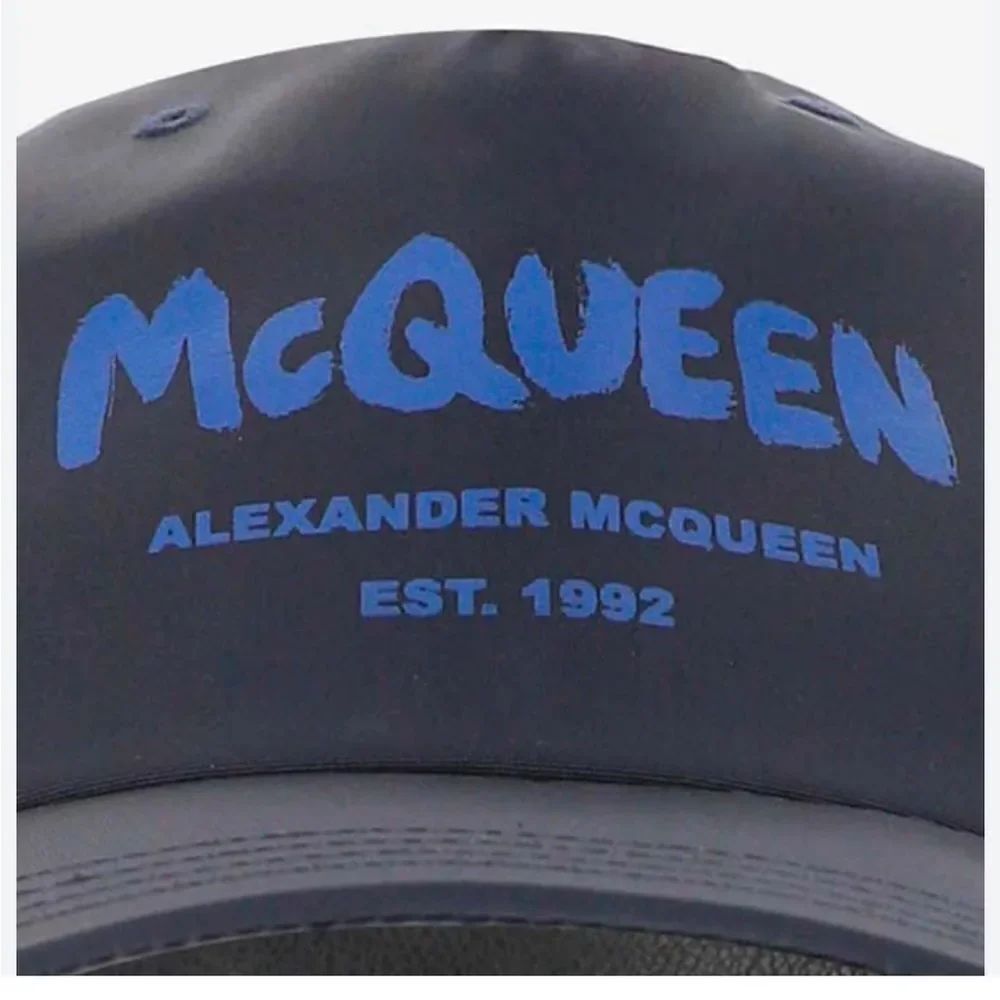 Alexander McQueen Mens Signature Baseball Cap Large Navy & Blue - NWT $410